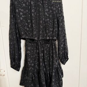 Heartloom Black Polka Dot women’s dress attached skirt and top Dress size Large